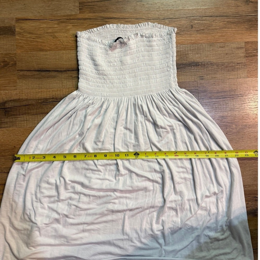 Suzy Collection Tube Dress White Smocked Strapless Coastal Boho Summer Mini Y2K - Picture 6 of 6